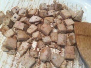 Kurczak w kostkach smożony na oleju