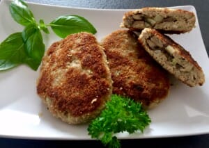 Smażone kotleciki z pieczarkami