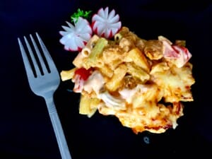 Kebabowa zapiekanka makaronowa z warzywami