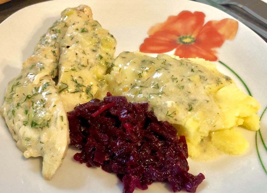 kurczak w sosie porowym