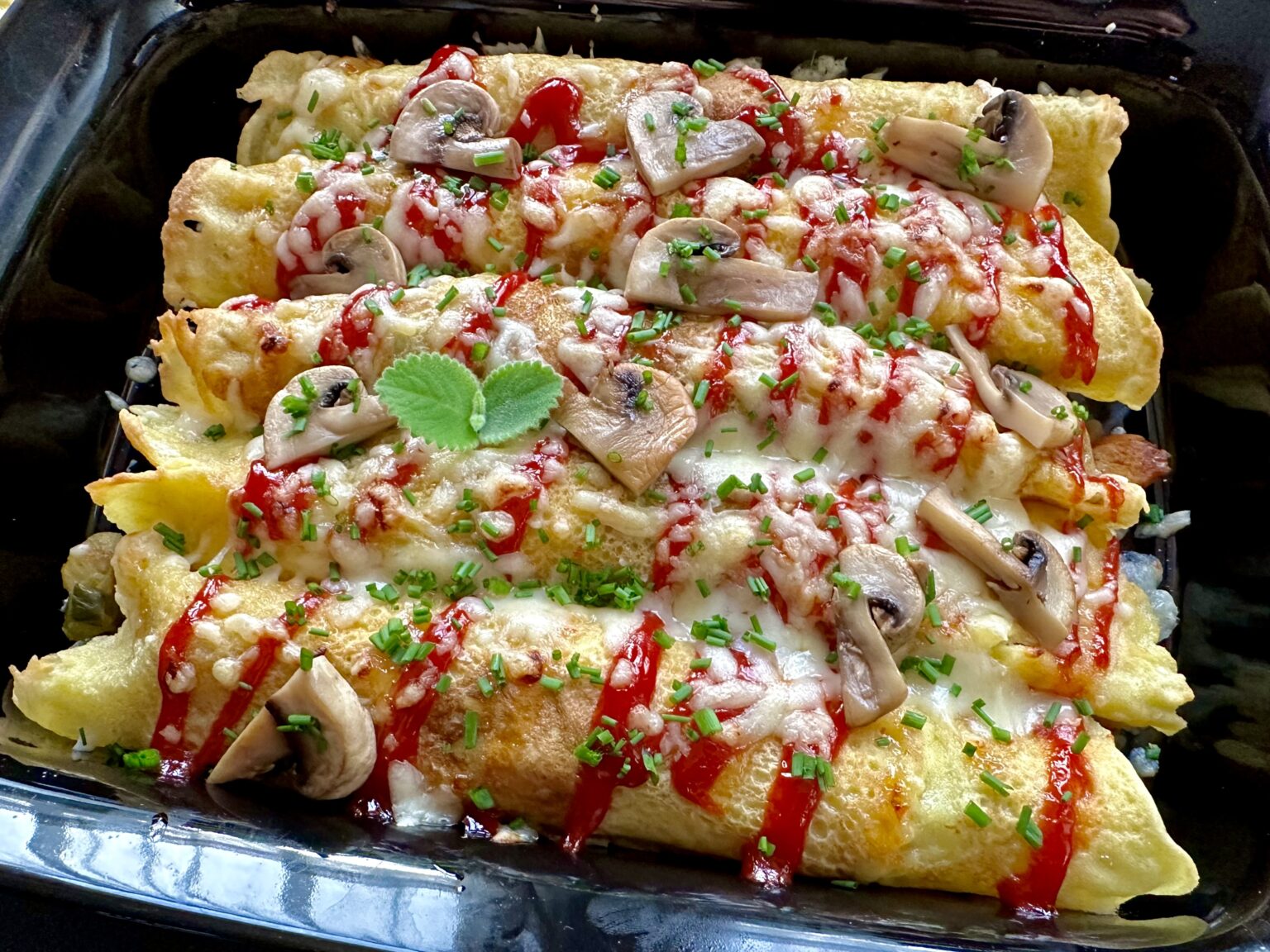 Naleśniki zapiekane z kindziukiem i pieczarkami - IMG 8291