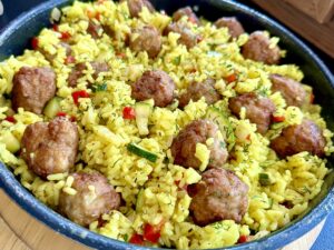 Kremowe risotto z klopsikami i cukinią - IMG 3139