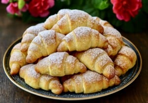 rogaliki zatapiane z jabłkami i cynamonem