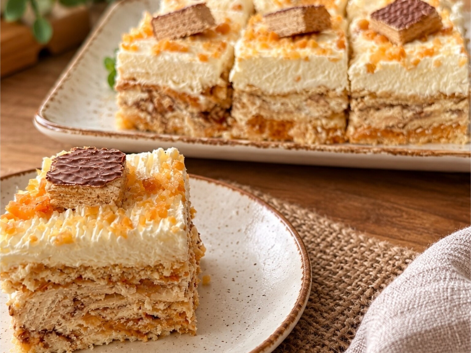 Ciasto wafelkowo-kajmakowe z kremową pianką - IMG 8561